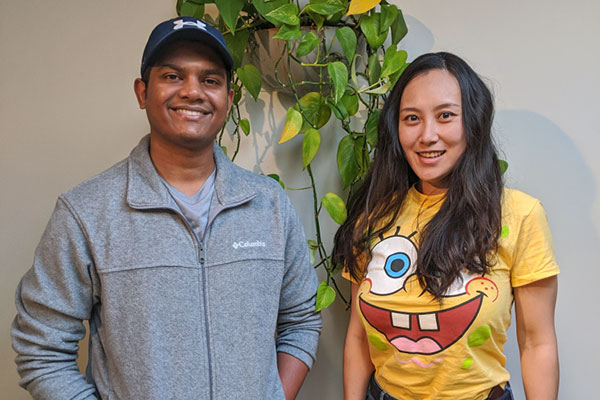 two students posing